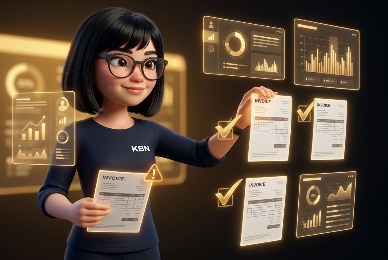 Kelly en cuentas por pagar industrial con 3-way matching