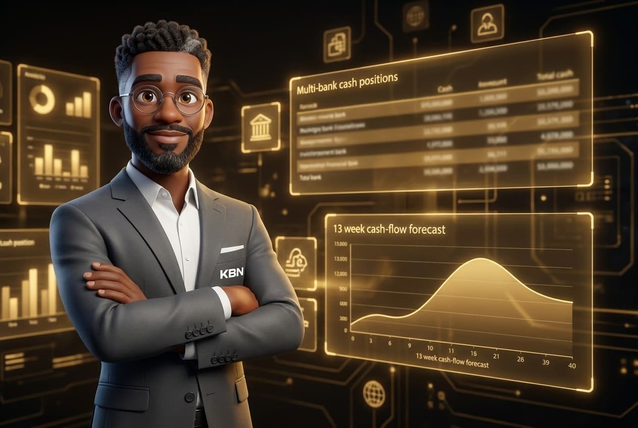 Kevin en acción — forecast de 13 semanas y sweep automático en Tesouro Selic